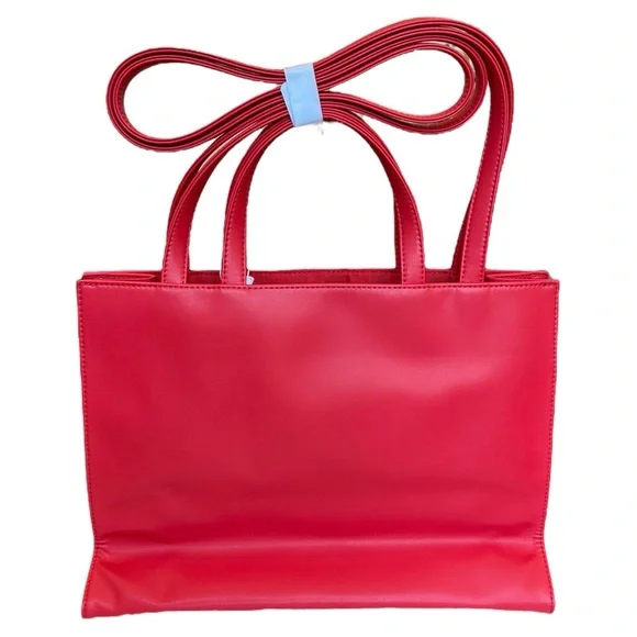 Telfar Shopping Bag Medium Red Vegan Leather Tote NWT - Picture 4 of 12